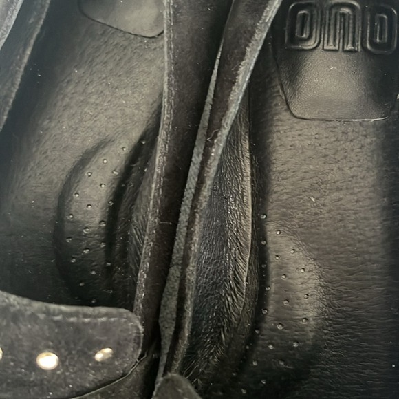 NWOB ONO NAKINA KILTIE SUEDE LEATHER STUDDED LOAFERS  BLK 7.5 M - Picture 7 of 8